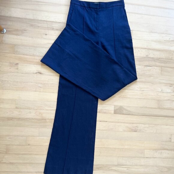 DIANE VON FURSTENBERG navy blue pleat front pants / Size 4 - Picture 7 of 7
